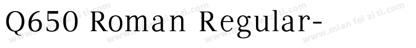 Q650 Roman Regular字体转换